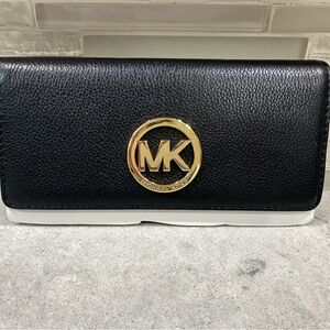 Michael Kors Black Wallet with Gold Logo